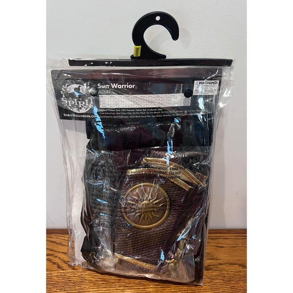 Spirit Halloween Sun Warrior Adult Costume Tunic Arm Gauntlets Belt‎ Headpiece M - Picture 5 of 6